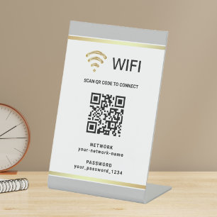 Moderner personalisierter QR-Code Wifi-Netzwerk-Pa Sockelschild