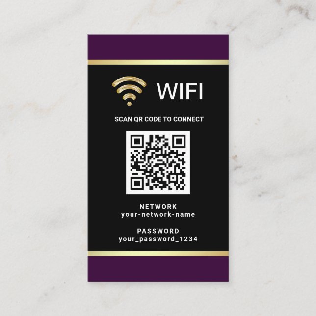 Moderner personalisierter QR-Code Wifi-Netzwerk-Pa Visitenkarte (Vorderseite)