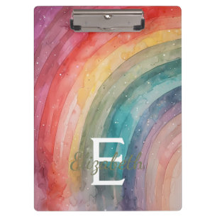 Moderner Personalisierter Regenbogen Klemmbrett