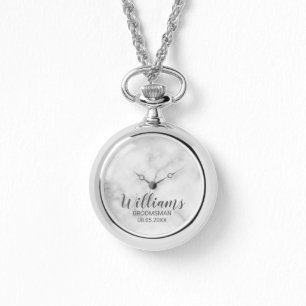 Moderner Personalisierter Trauzeuge für Skripte Armbanduhr