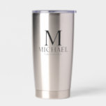 Moderner Personalisierter Trauzeuge Thermobecher<br><div class="desc">Moderne Geschenke für Personalisierten Trauzeuge mit personalisierten Monogramm,  Trauzeuge und Titel im klassischen Serif-Schriftart-Stil. Auch perfekt für Trauzeuge,  Vater der Braut und mehr.</div>