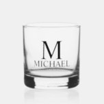 Moderner Personalisierter Trauzeuge Whiskyglas<br><div class="desc">Moderne Geschenke für Personalisierten Trauzeuge mit personalisierten Monogramm,  Trauzeuge und Titel im klassischen Serif-Schriftart-Stil. Auch perfekt für Trauzeuge,  Vater der Braut und mehr.</div>