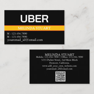 Moderner Personalisierter Uber-Treiber Visitenkarte