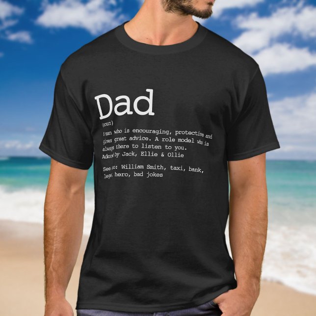 Moderner Personalisierter Vater - Vaterdefinition T-Shirt (Modern Personalized Dad Father Definition T-Shirt)