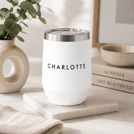 Moderner personalisierter weißer Weintumbler