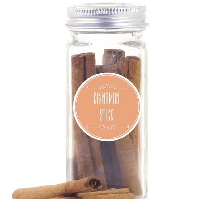 Moderner Personalisierter Zimt-Stick Runder Aufkleber (cinnamon stick favor sticker)