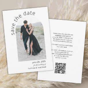 Moderner Pfeil Save the Date mit QR-Code