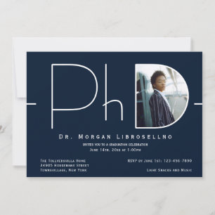 Moderner PhD-Abschluss für Foto Einladung