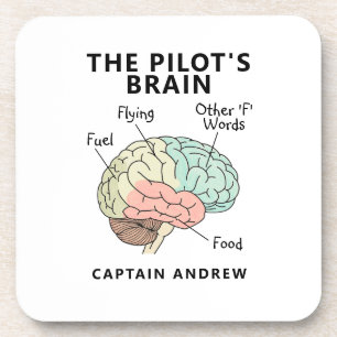 Moderner Pilot Name Lustige Luftfahrt Getränkeuntersetzer