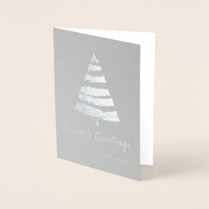 Moderner Pine Tree Holiday Greetings Folienkarte