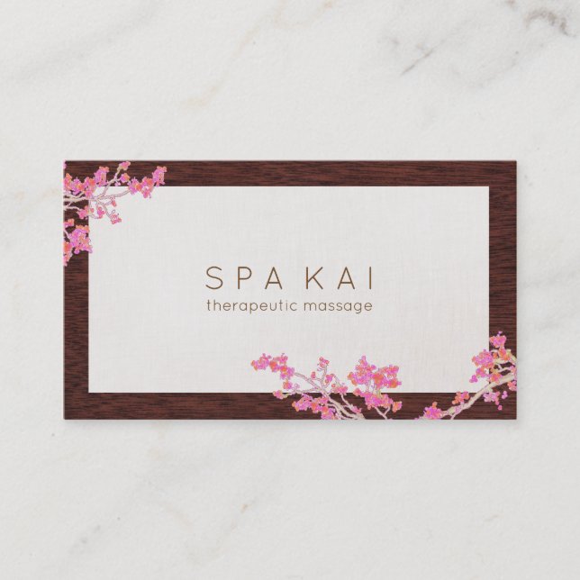 Moderner Pink Floral Wellness-Center Massage Thera Visitenkarte (Vorderseite)