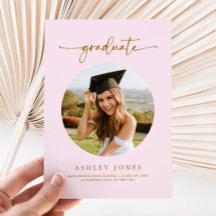 Moderner Pink Graduate Foto Abschluss