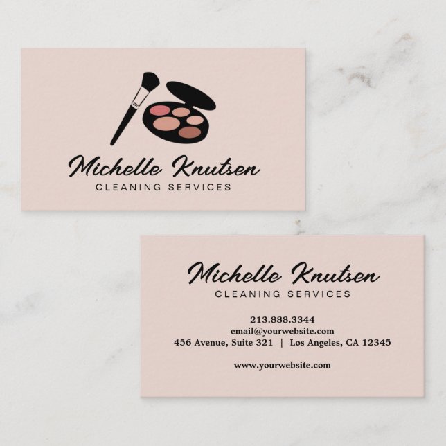 Moderner Pink Makeup Artist & Hair Stylist Salon Visitenkarte (Vorne/Hinten)