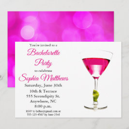 Moderner Pink Martini Cocktail Junggeselinnen-Absc Einladung