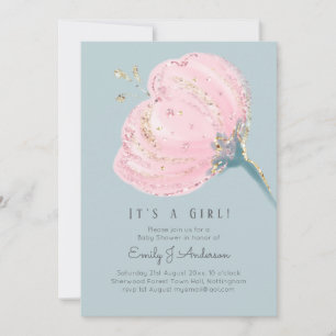 Moderner Pink Rose Glitzer mit Girl Baby Dusche