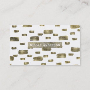 Moderner Pinsel Gold Kupfer Bronze Glitter Visitenkarte