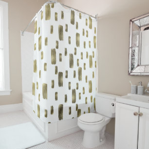 Moderner Pinsel-Goldkupfer-Bronze-Schein Duschvorhang