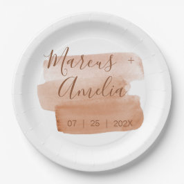 Moderner Pinselstrich Minimalistisch Pappteller