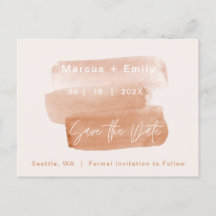 Moderner Pinselstrich Save the Date Minimalistisch