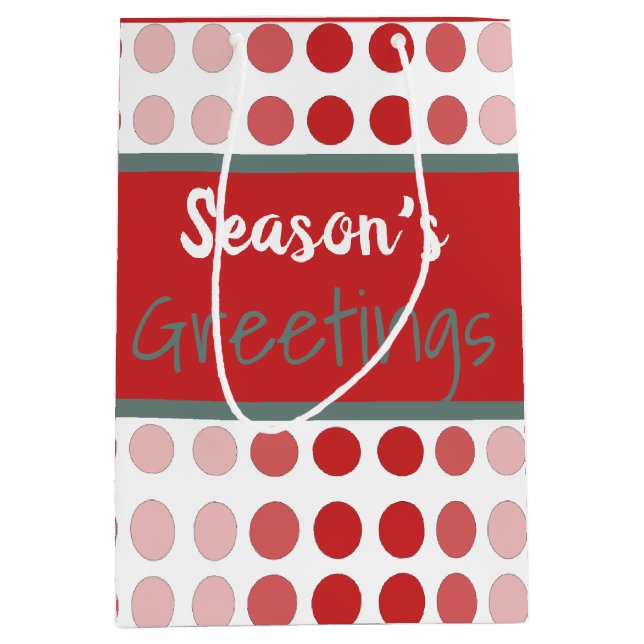 Moderner Polka Dot Mittlere Geschenktüte (Vorderseite)