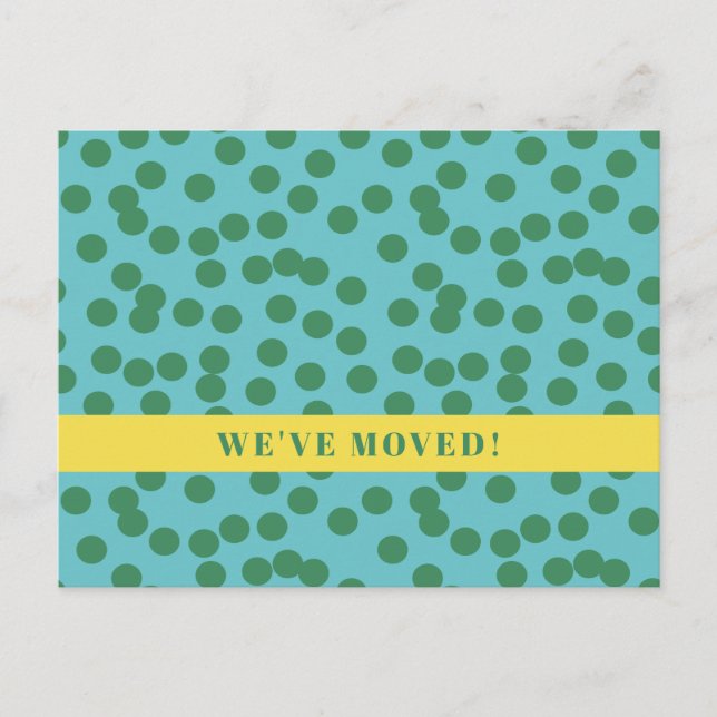 Moderner Polka Dot Wir haben die Ankündigung versc Postkarte (Vorderseite)
