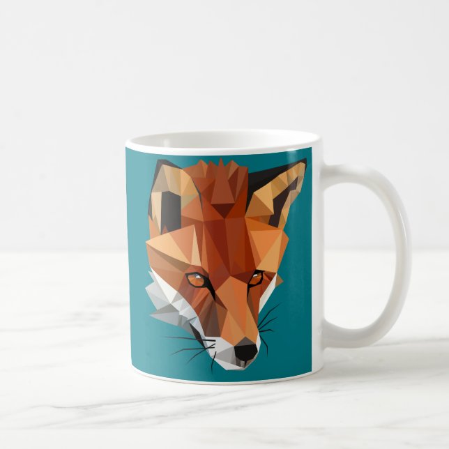 Moderner Polygon Fox kundenspezifisch Kaffeetasse (Rechts)
