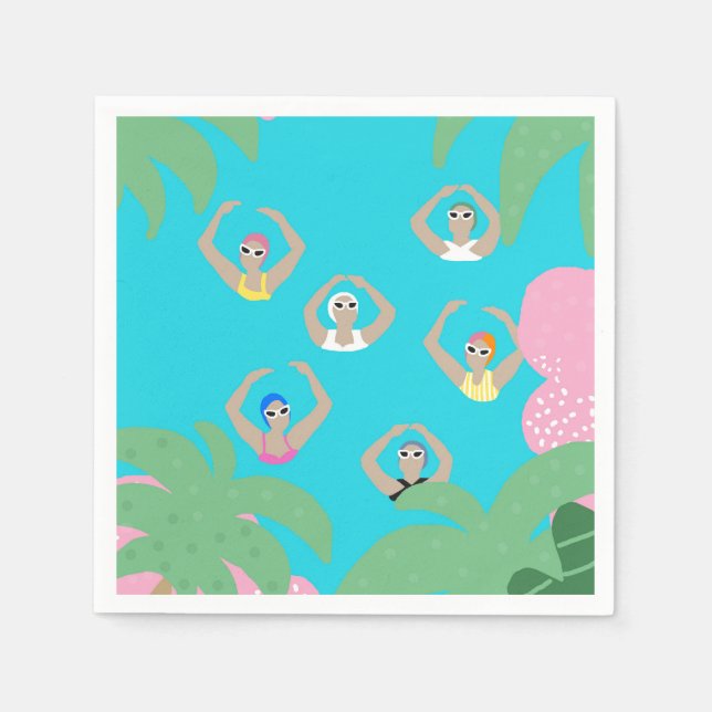 Moderner Pool für künstlerisch synchronisierte Sch Serviette (Vorderseite)