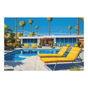 Moderner Pool Mitte des Jahrhunderts Fotodruck