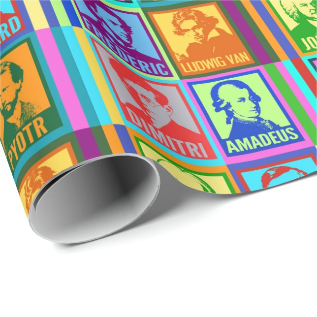 Moderner Pop Klassische Musik Komponisten Geschenkpapier (Rolleneckpunkt)