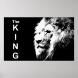 Moderner Pop Kunst, Dichtung und Musik Poster<br><div class="desc">Moderner Pop Art Black&White Lion Head Elegant Template Poster.</div>