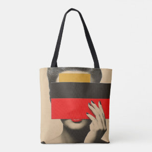 Moderner Pop Kunst Mysteriöse Frauen hinter Farben Tasche