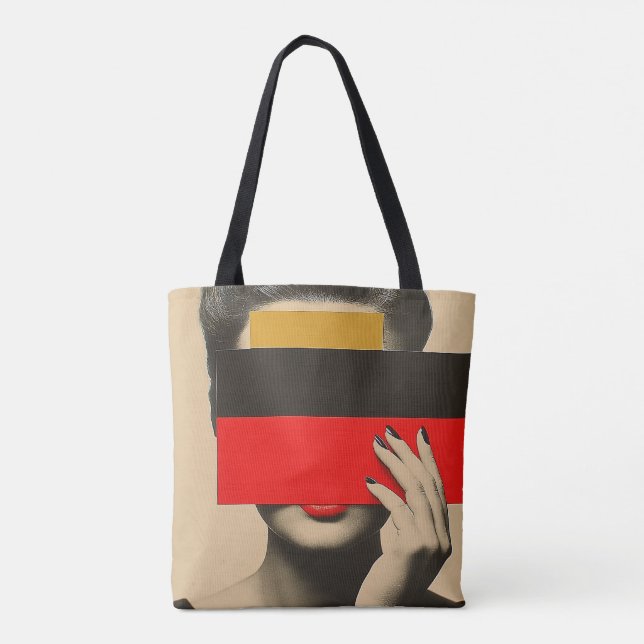 Moderner Pop Kunst Mysteriöse Frauen hinter Farben Tasche (Rückseite)
