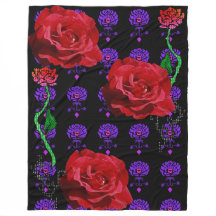 Moderner Pop-Kunst-Rosen-Kuss-Druck-BlumenFleece