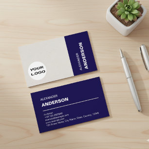 Moderner professioneller Architekt Navy Blau Visitenkarte
