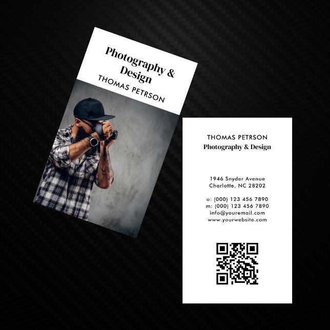 Moderner & professioneller Fotograf QR-Code Visitenkarte (Von Creator hochgeladen)