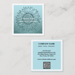 Moderner professioneller minimalistischer QR-Ombre Quadratische Visitenkarte