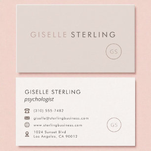 Moderner Psychologe Blush Pink Minimalistisch Luxu Visitenkarte
