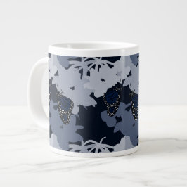 Moderner Purpur Schmetterling & Bluete Jumbo-Tasse
