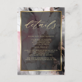 Moderner QR-Code Abstrakte Rose Kohle Gold Begleitkarte