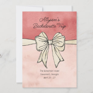 Moderner QR-Code Bach für Rosa und Creme Einladung