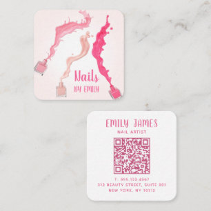Moderner QR Code Beruflich Nail Wellness-Center Sa Quadratische Visitenkarte