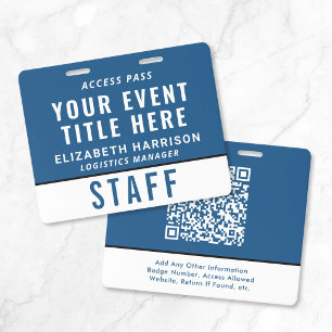 Moderner QR-Code Blaues Ereignis-Zugangs-Ausweis I Ausweis