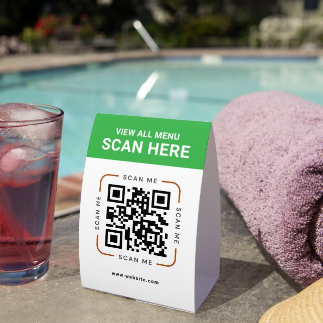 Moderner QR-Code | Digitales Menü Tischaufsteller (In Situ (auf dem Tisch))
