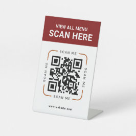 Moderner QR-Code | Digitales Menütisch-Schild Sockelschild
