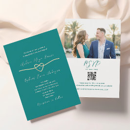 Moderner QR-Code für Aquamarine Hochzeiten Einladung