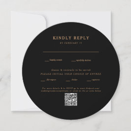 Moderner QR-Code für Black Round Wedding