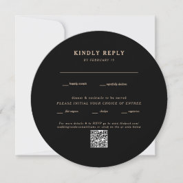 Moderner QR-Code für Black Round Wedding