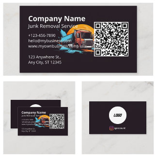 Moderner QR-Code für die Beseitigung von Junk-Logo Visitenkarte