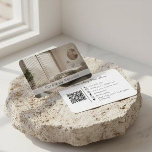 Moderner QR-Code für Ferienwohnungs-Resort-Fotos Visitenkarte