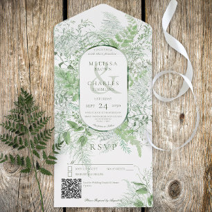 Moderner QR-Code für Fern Green Folies All In One Einladung